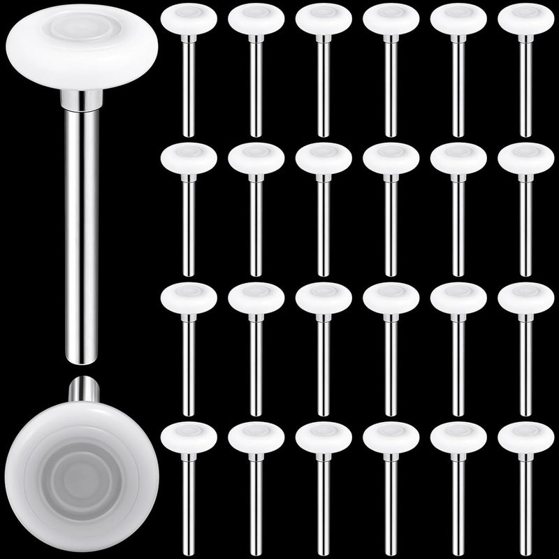 Funtery 24 Pack 2" Nylon Garage Door Rollers with Double Seal Cap 4" Stem, Quiet Smooth Garage Door Wheels Replacement, 6200 ZZ Double Seal Precision Bearings (White) - Image 1